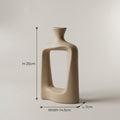 Beige Ceramic Sculpture Flower Vase By Zodiya