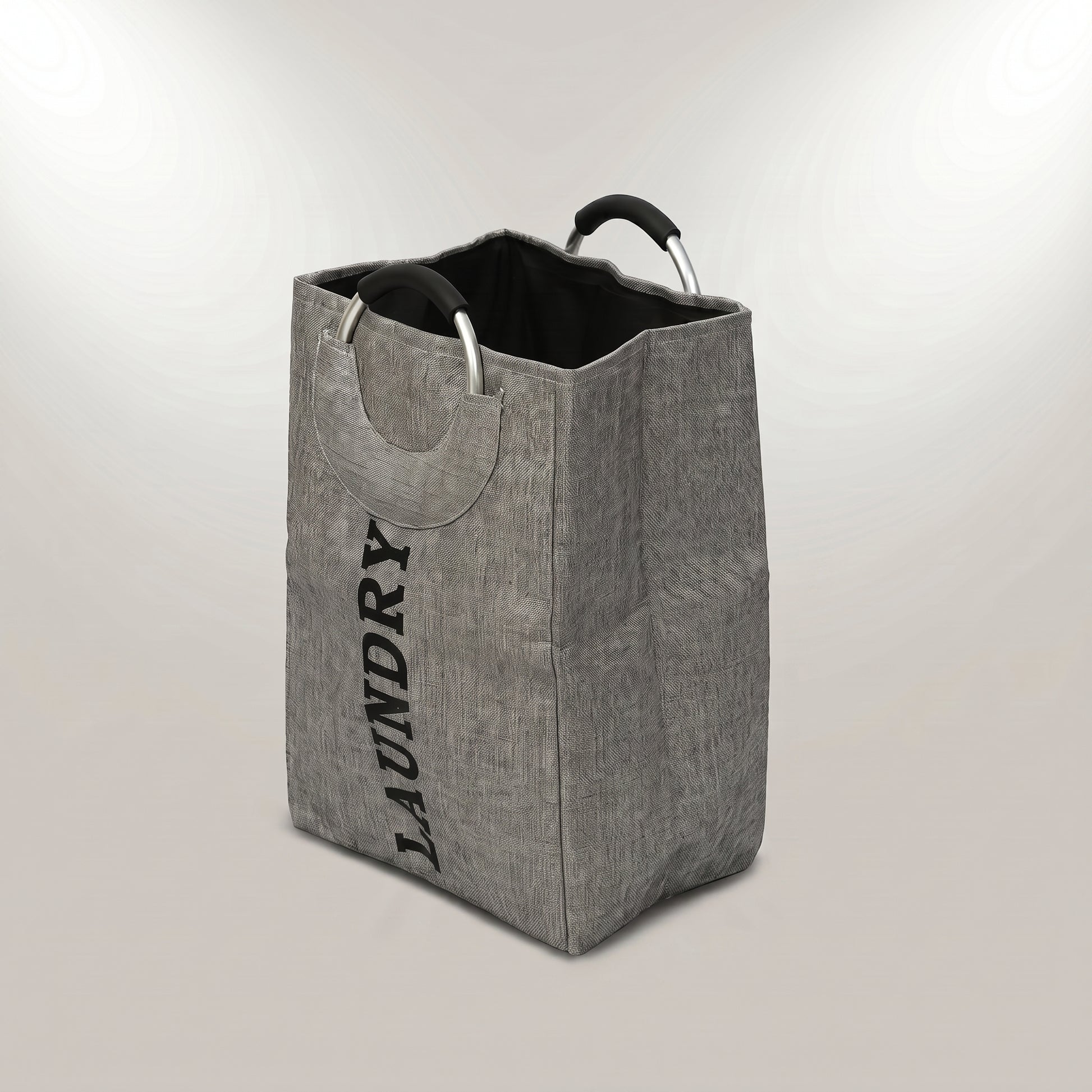Grey Open Top Laundry Bag By Zodiya-4