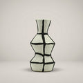 Ceramic Flower Vase (Black,white) By Zodiya