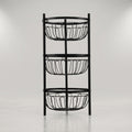 Black Metal Vegetable Organiser Rack By Zodiya