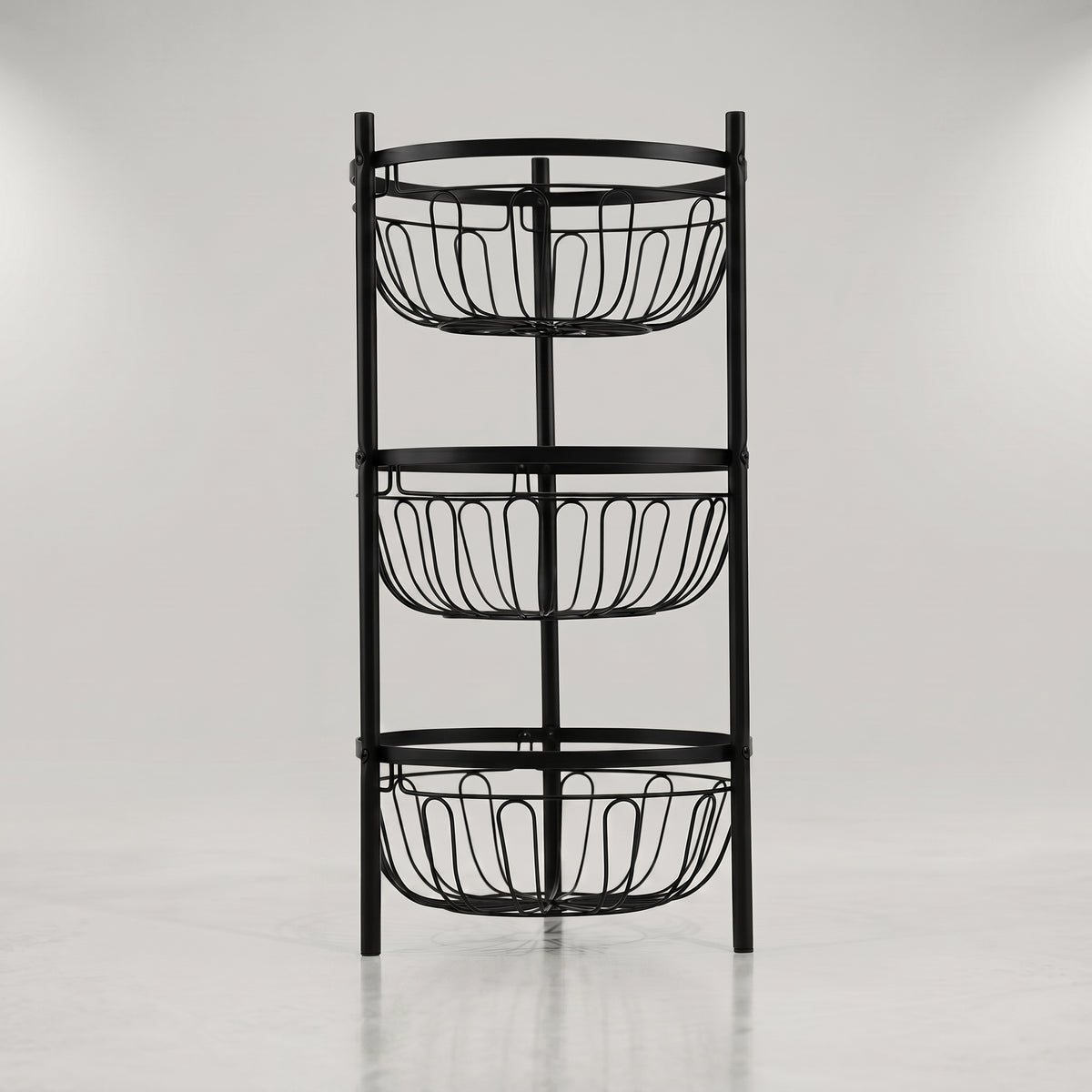 Black Metal Vegetable Organiser Rack By Zodiya