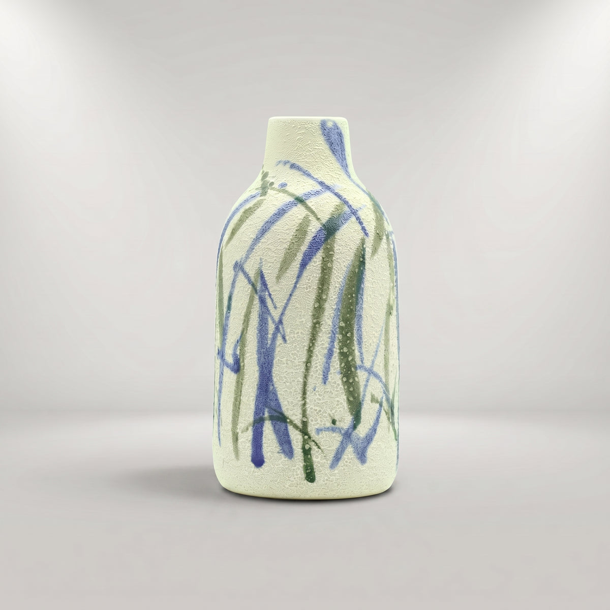 Painted Ceramic Flower Vase (Blue) By Zodiya