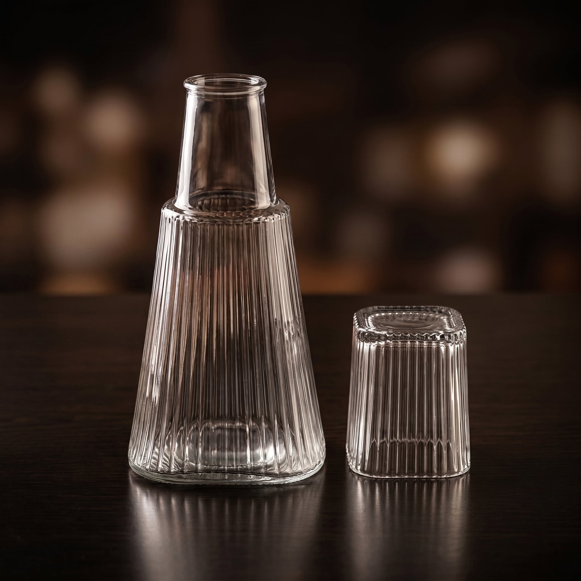 Conical Glass Jar with Cup By Zodiya-1