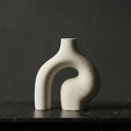 Beige Sculptural Arched Ceramic Vase by Zodiya