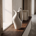 Matte White Ceramic Pitcher Vase by Zodiya