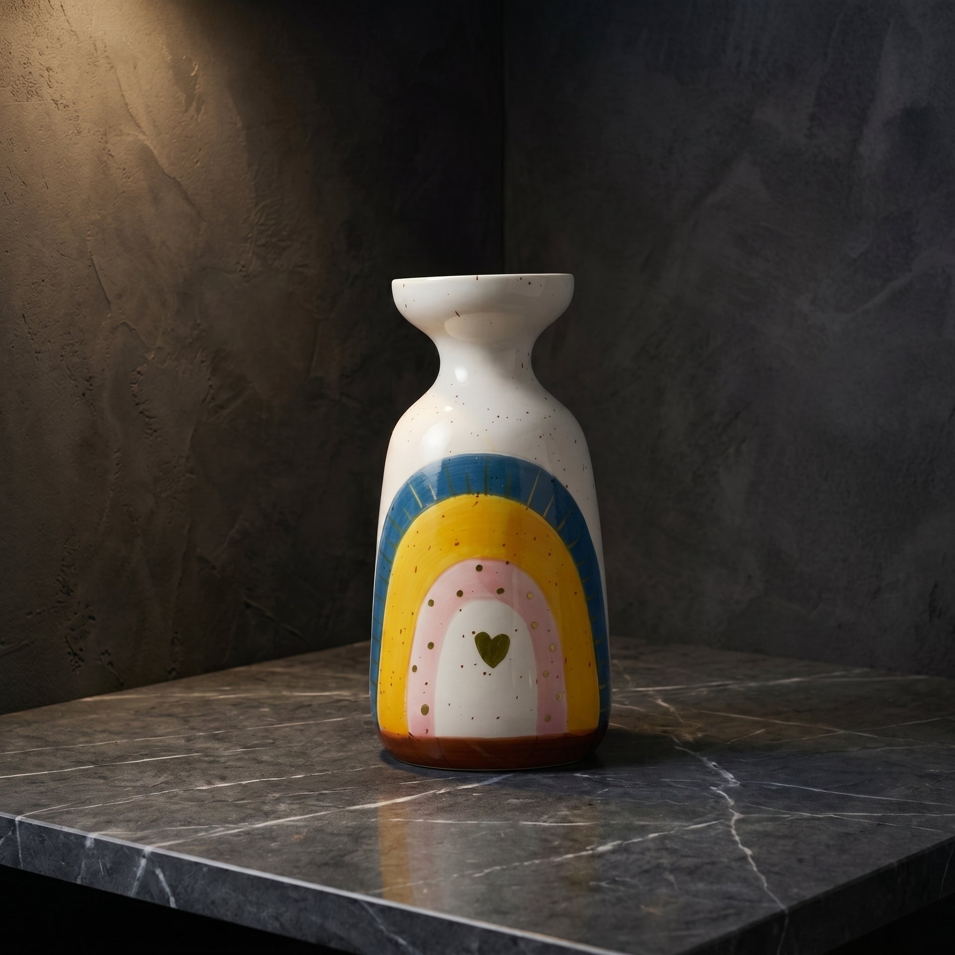 Ceramic Geometric And White Flower Vase By Zodiya