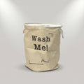 Beige Fabric Laundry Basket with White Rope Handles by Zodiya