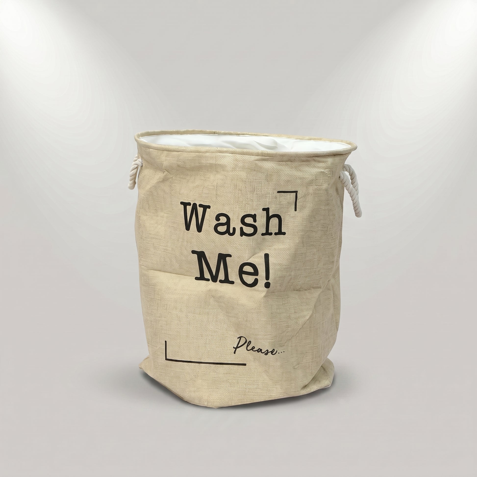 Beige Plastic Laundry Bag By Zodiya-4
