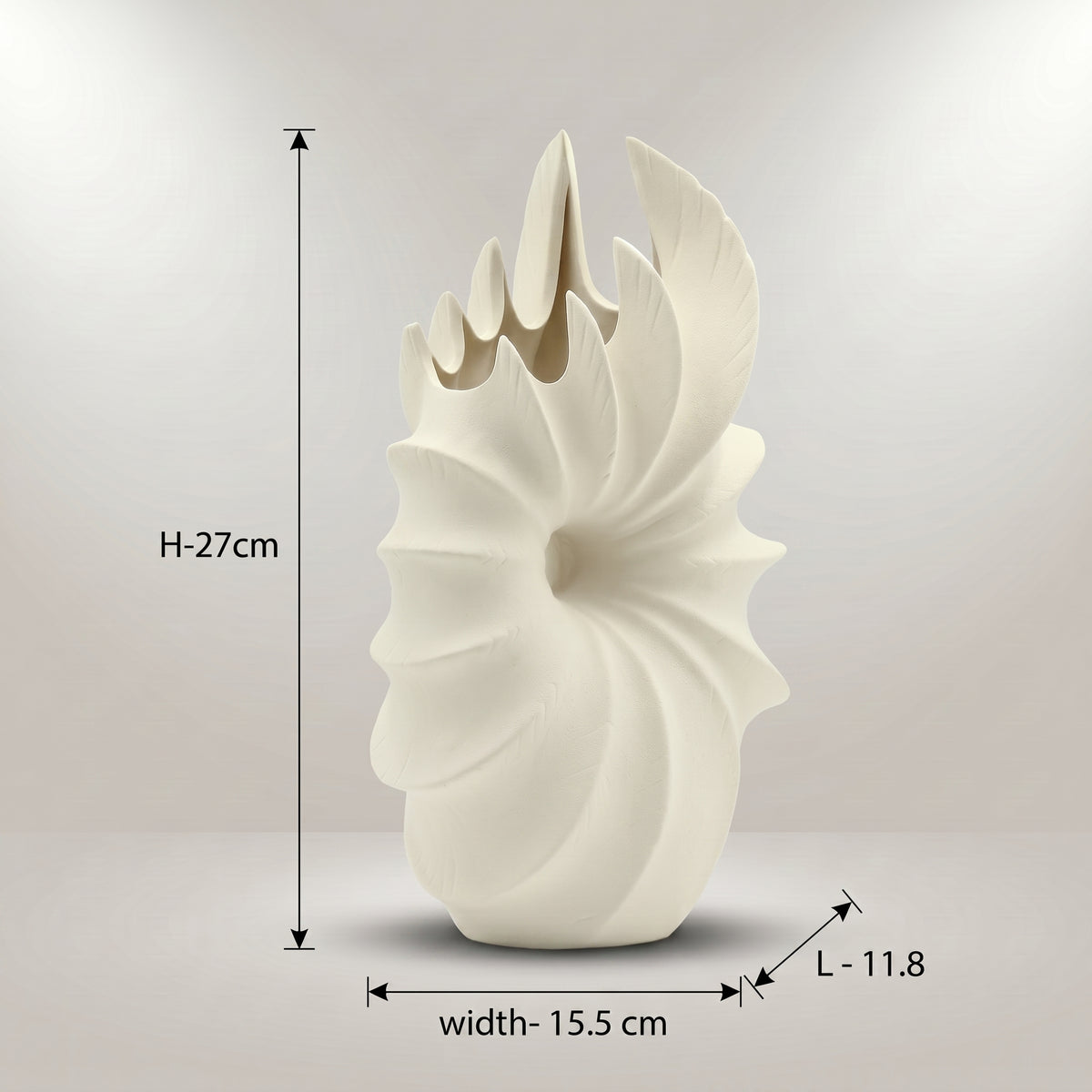 Off-white Shell Ceramic Vase By Zodiya