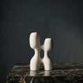 White Ceramic Vase (Double Spout) by Zodiya