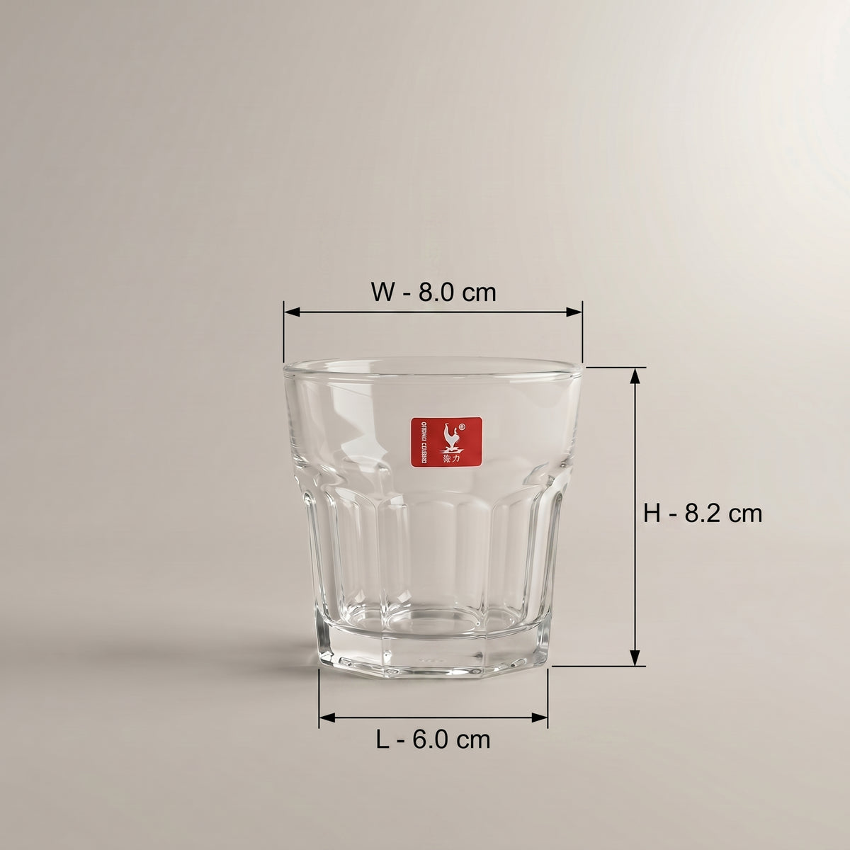 Clear Glass Cup Set of 6 by Zodiya