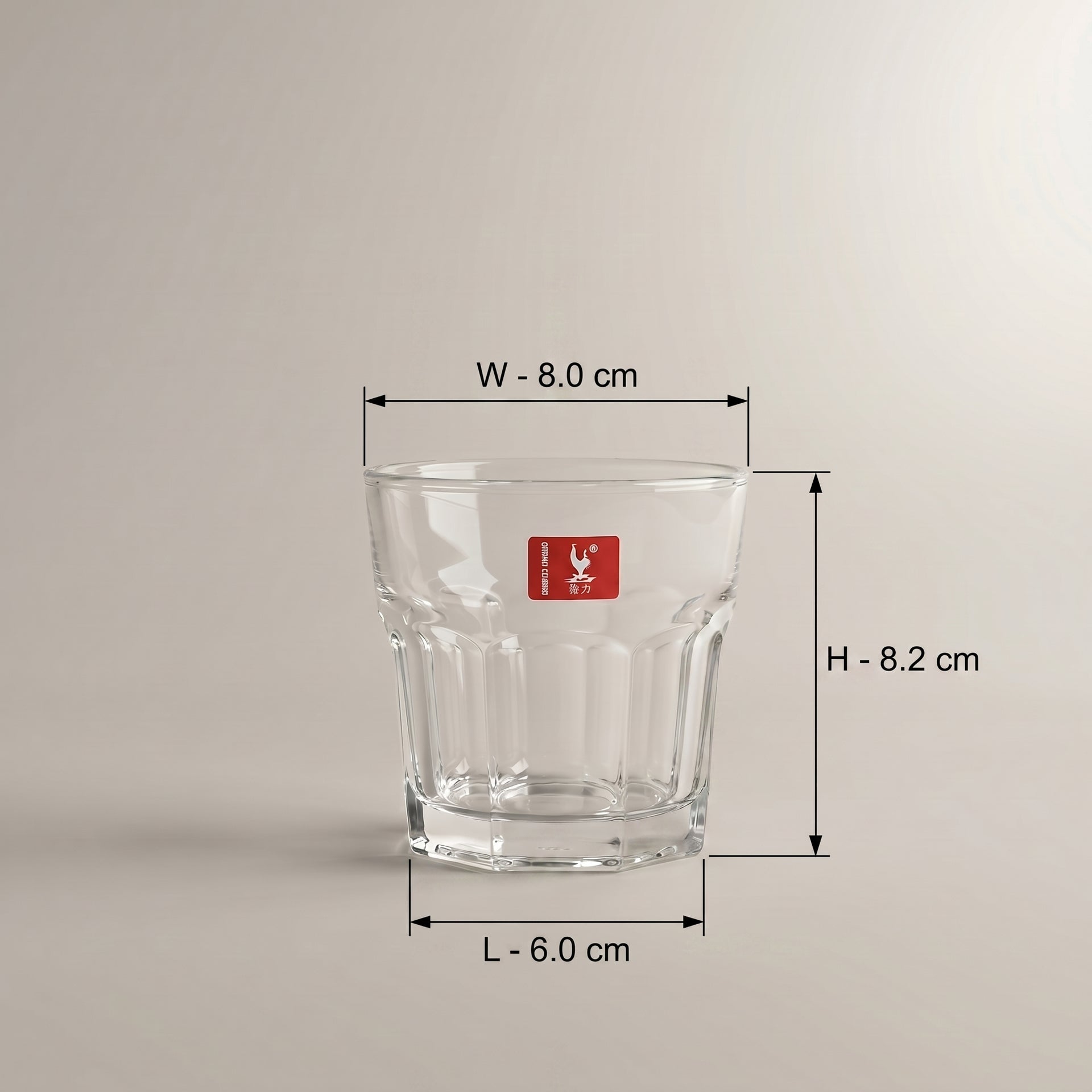 Clear Glass Cup Set of 6 by Zodiya