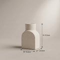 Beige Textured Ceramic Flower Vase ( Arched, Small ) by Zodiya