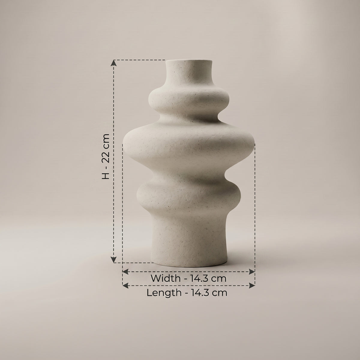 Off-White Ceramic Totem Vase by Zodiya