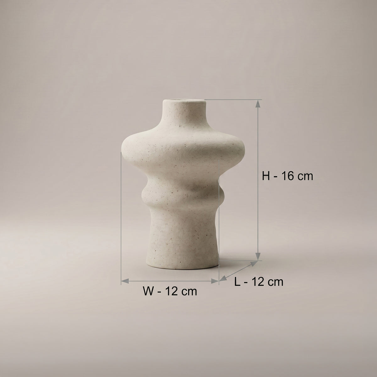 Off-White Ceramic Totem Vase (small) by Zodiya