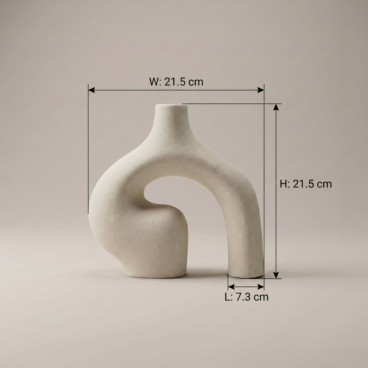 Beige Arch Ceramic Flower Vase by Zodiya