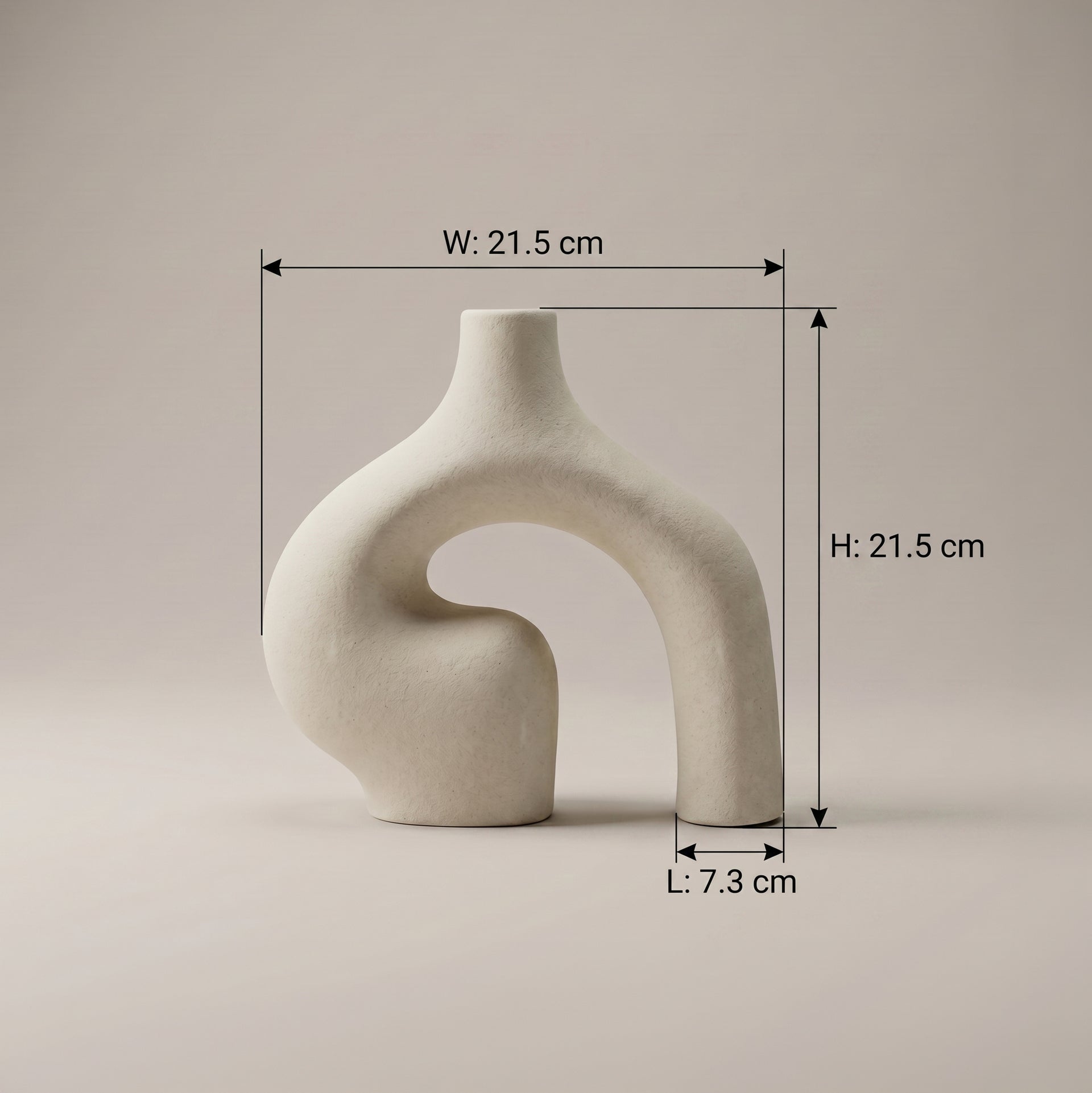 Beige Ceramic Vase by Zodiya