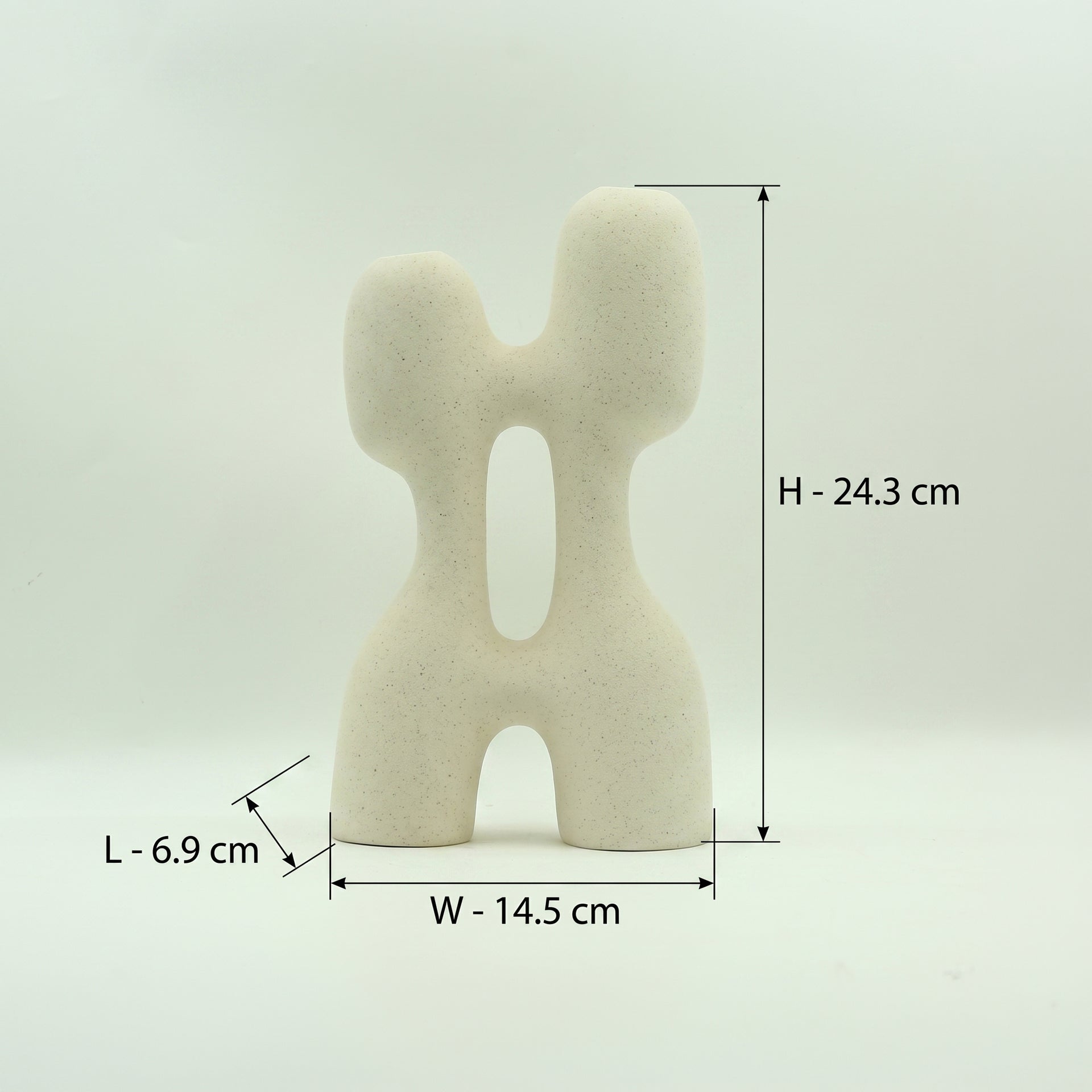 White Sculpture Decor Vase by Zodiya