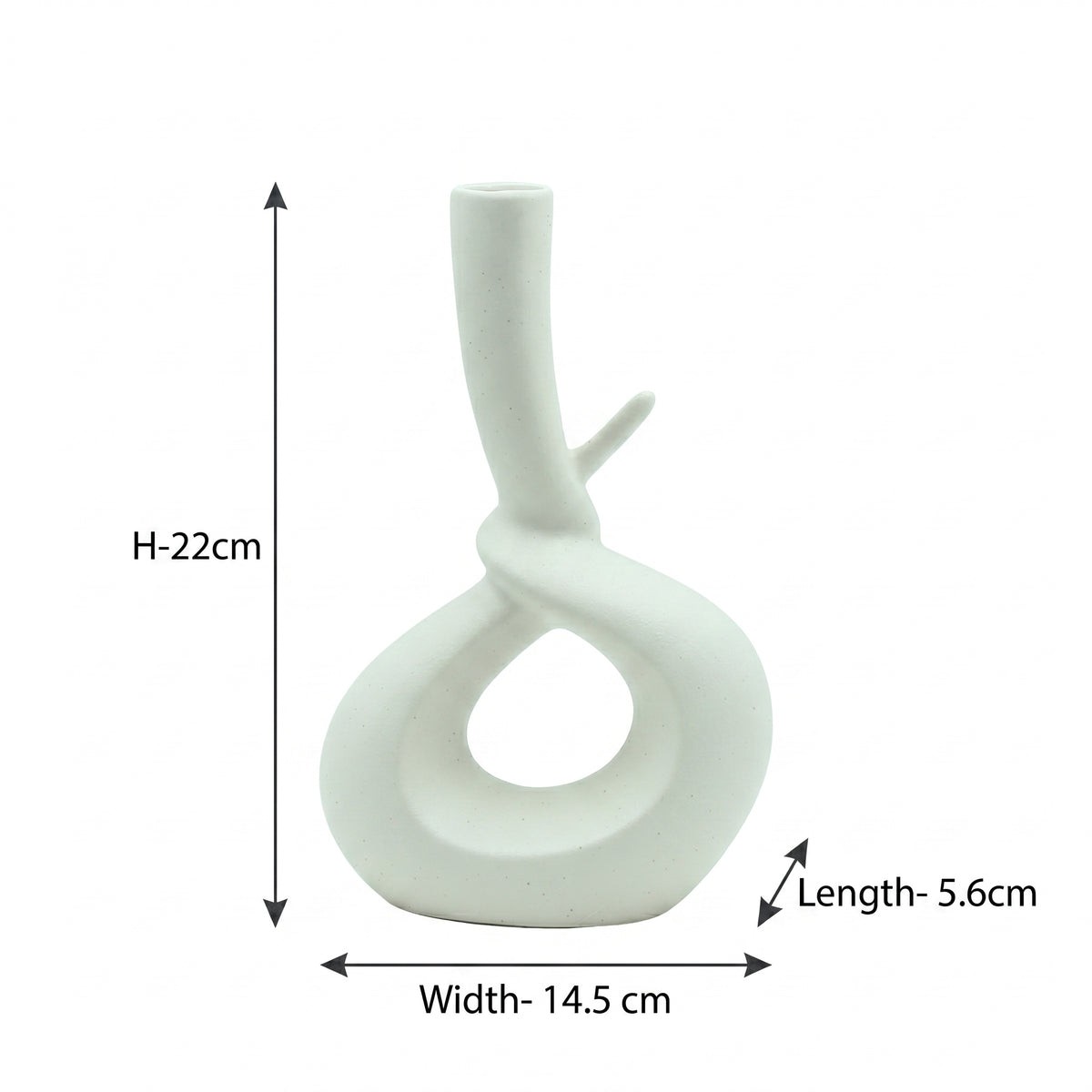 White Knot Ceramic Flower Vase by Zodiya