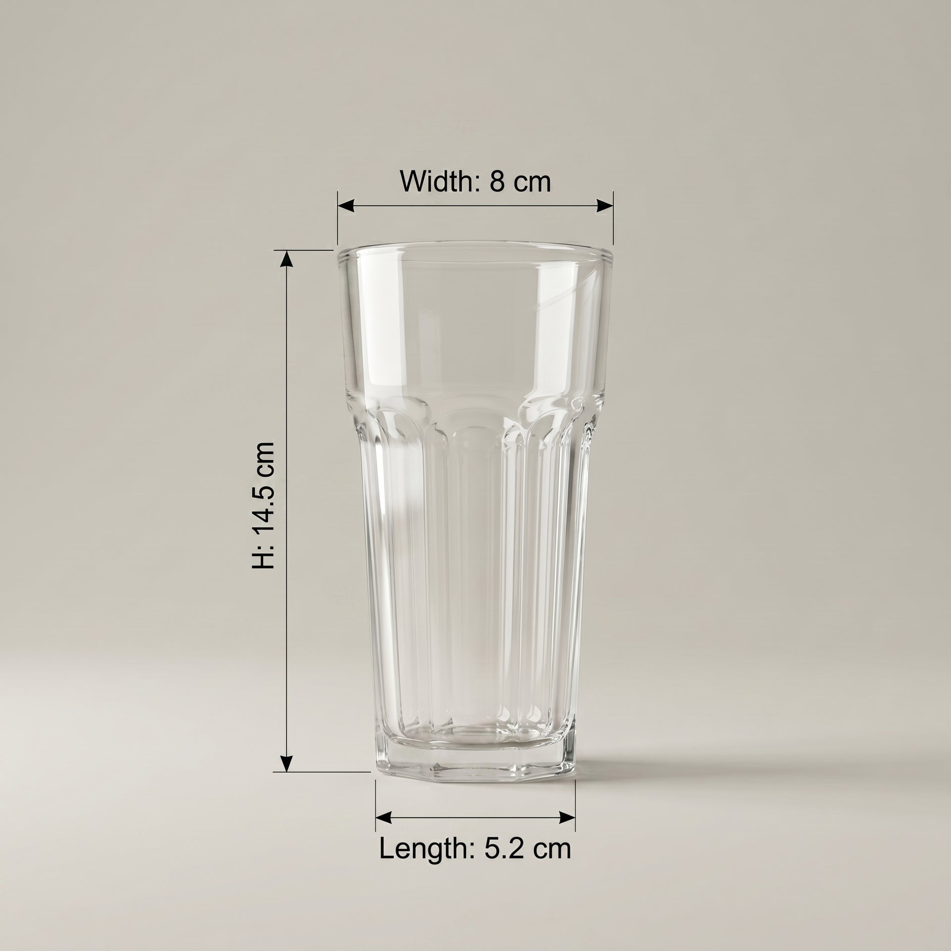 Clear Glass Cup Set of 6 by Zodiya