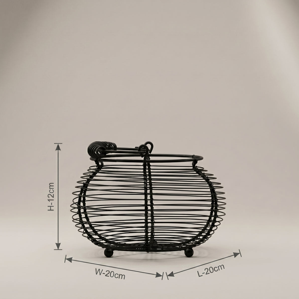 Black Metal Egg Basket by Zodiya