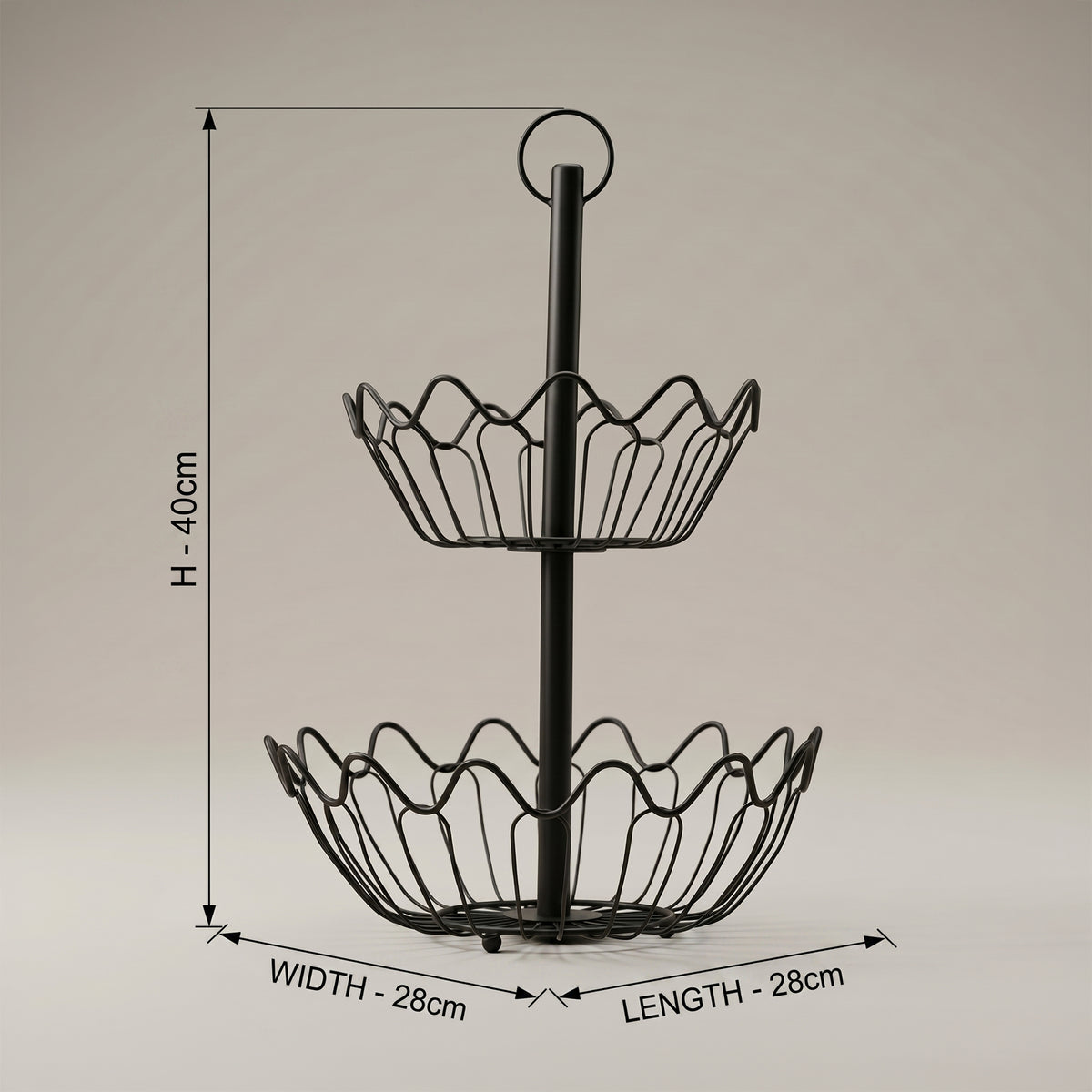 Floral Metal Fruit Basket by Zodiya