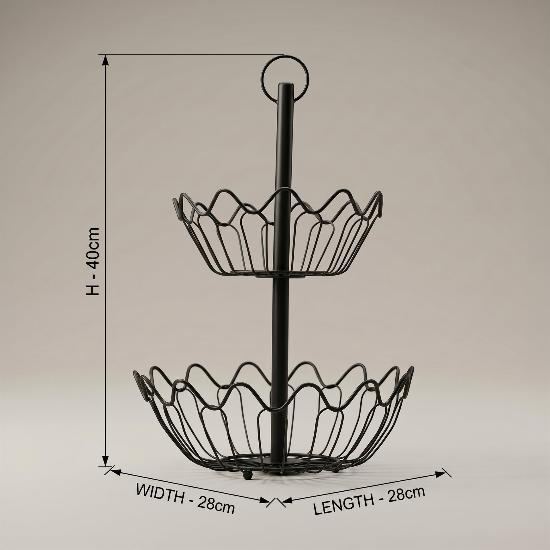 Floral Metal Fruit Basket by Zodiya
