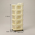 5-Tier Cream Plastic Rolling Storage with Drawers by Zodiya