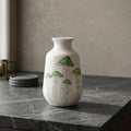 White Green Painted Ceramic Flower Vase By Zodiya